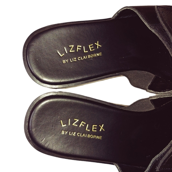 LIZFLEX Leather Slides Wide Velcro Strap Padded Leather Lining - Picture 6 of 9